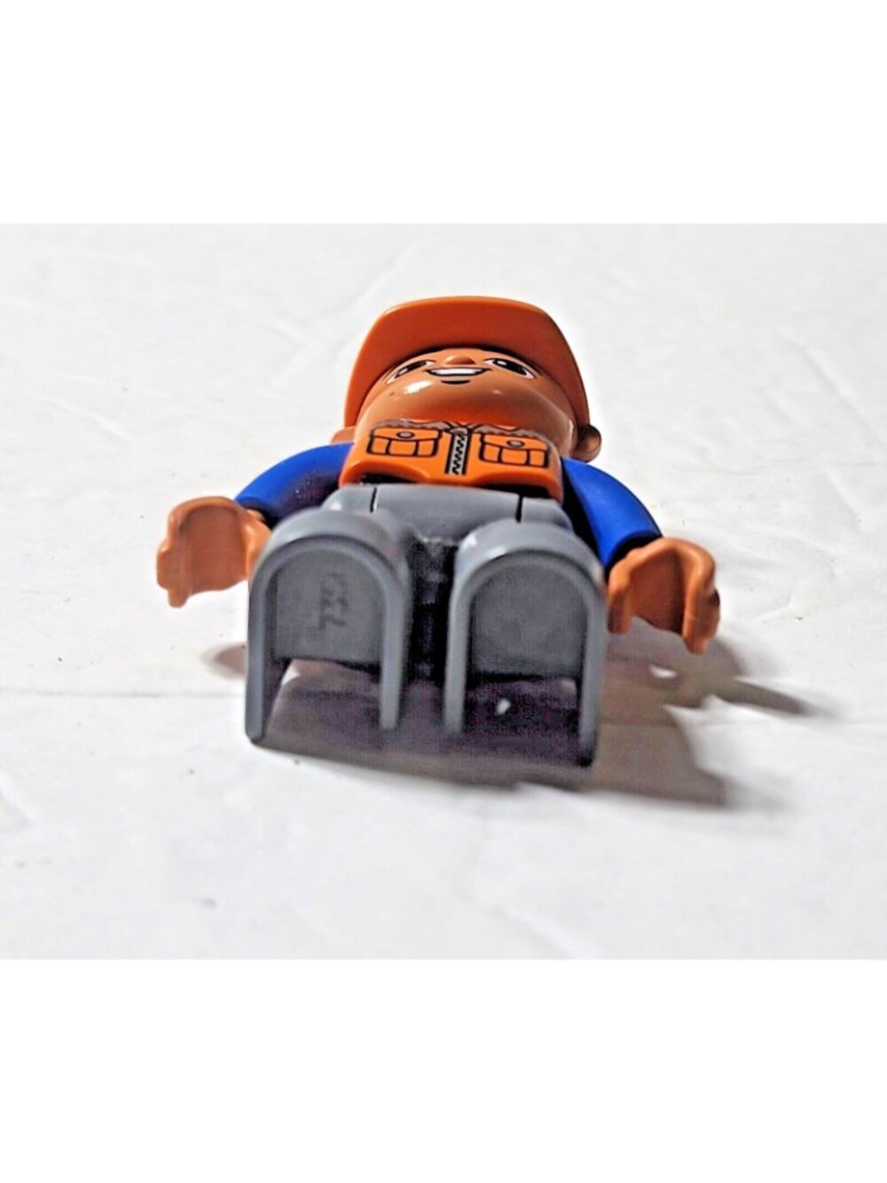 Lego Duplo Figure Male Construction Worker Orange Hard Hat Plastic 2.5" - Picture 3 of 3